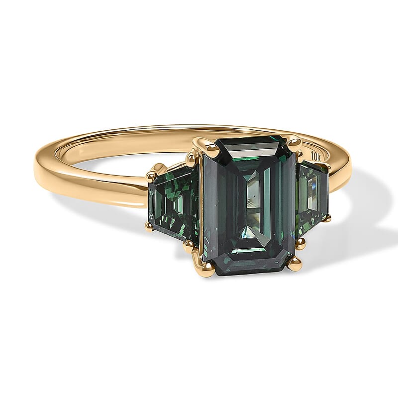 SGL Certified Luxuriant Lab Grown Green Diamond E-F VS 2.50 ctw Ring in 10K Green Gold (Size  5.0)
