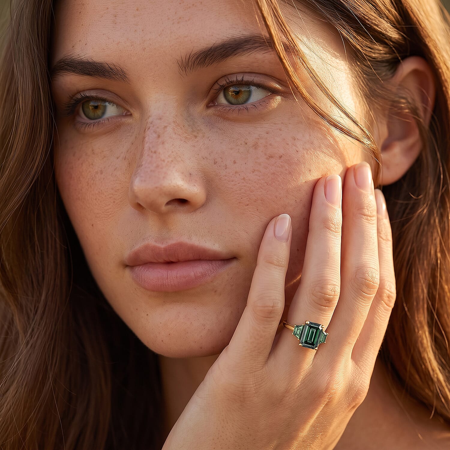 SGL Certified Luxuriant Lab Grown Green Diamond E-F VS 2.50 ctw Ring in 10K Green Gold (Size  5.0)