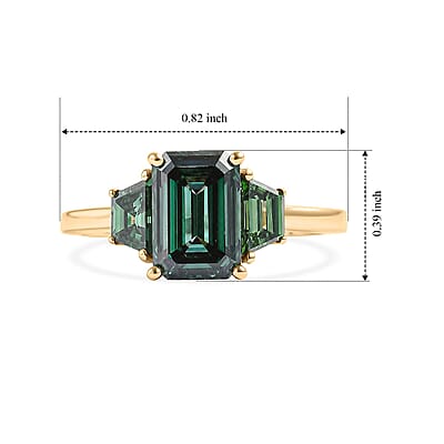 SGL Certified Luxuriant Lab Grown Green Diamond E-F VS 2.50 ctw Ring in 10K Green Gold (Size  5.0)