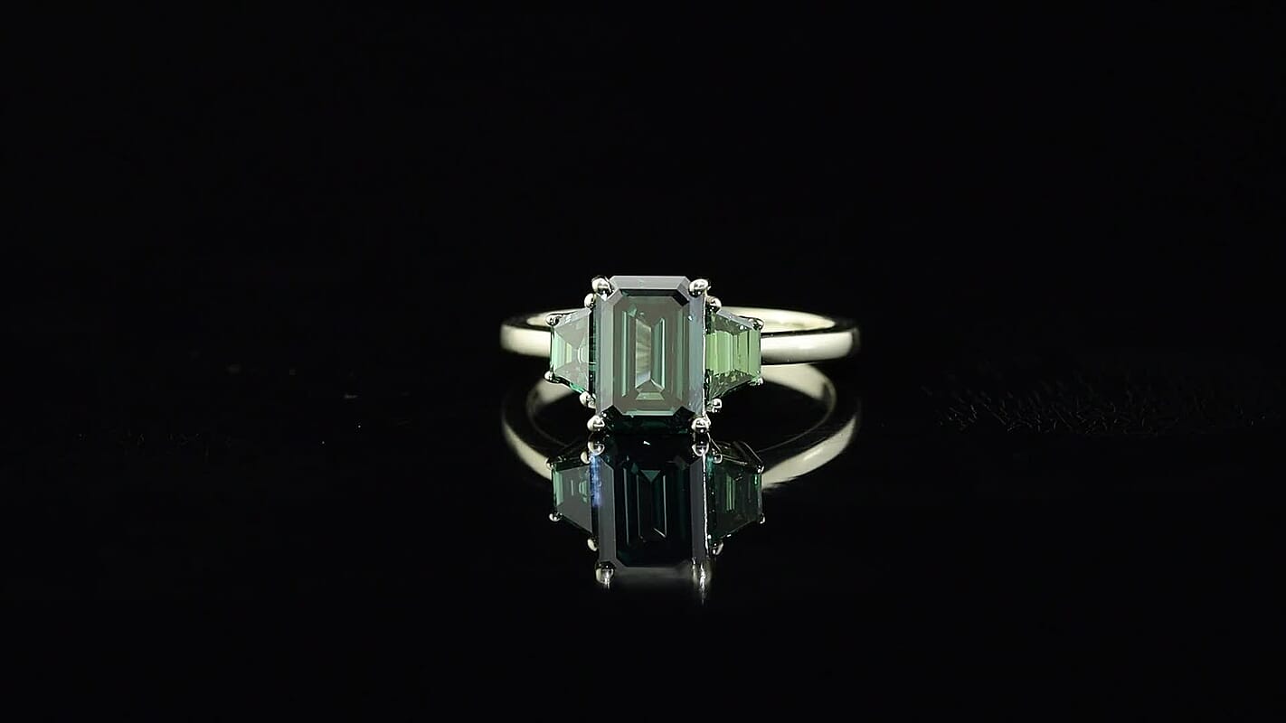 SGL Certified 10K Green Gold Luxuriant Lab Grown Green Diamond (E-F, VS) Ring (Size 10.0) 2.50 ctw