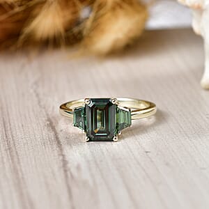 SGL Certified Luxuriant Lab Grown Green Diamond E-F VS 2.50 ctw Ring in 10K Green Gold (Size 7.0)