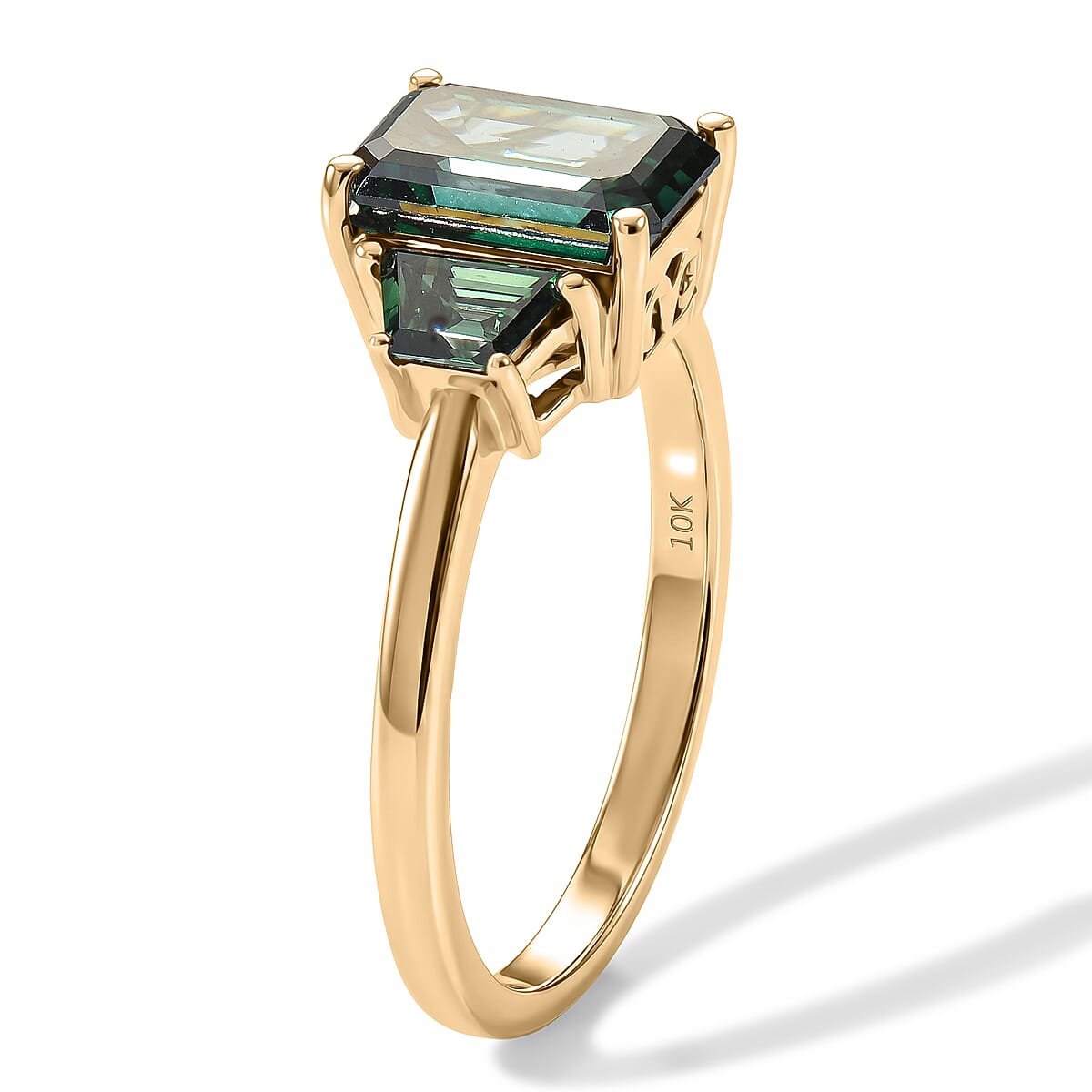 SGL Certified Luxuriant Lab Grown Green Diamond E-F VS 2.50 ctw Ring in 10K Green Gold (Size 7.0) image number 4