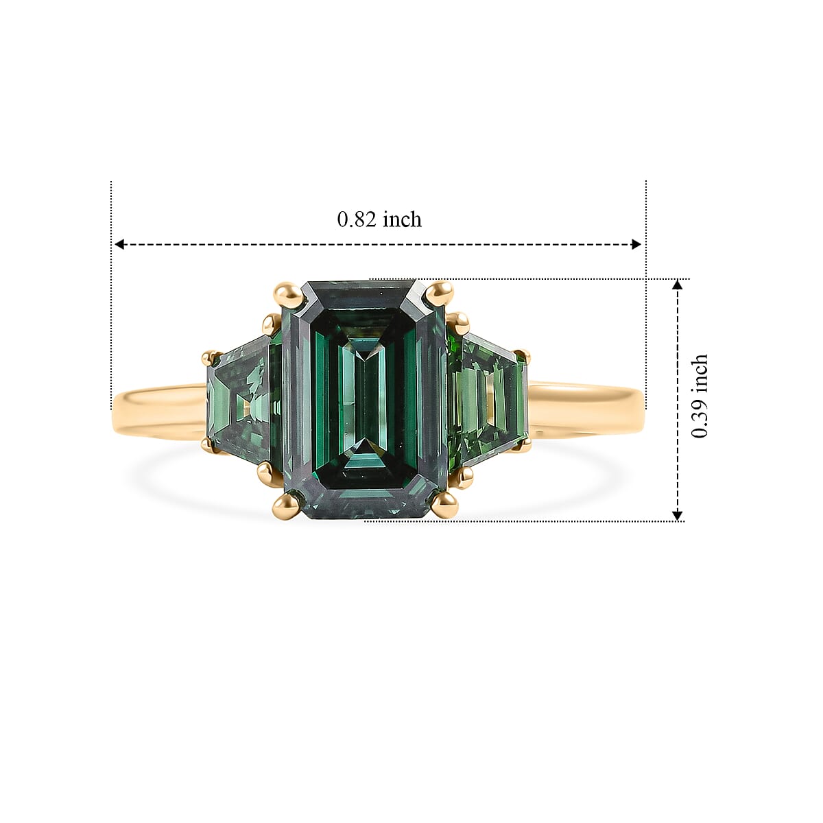 SGL Certified Luxuriant Lab Grown Green Diamond E-F VS 2.50 ctw Ring in 10K Green Gold (Size 7.0) image number 6