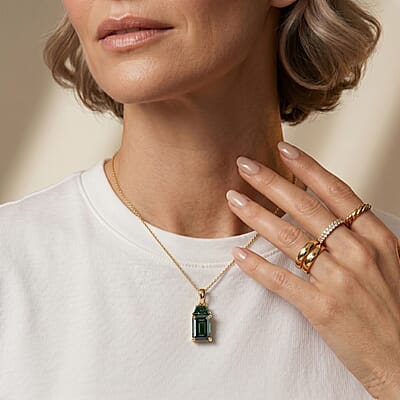 SGL Certified Luxuriant Lab Grown Green Diamond (VS) 2.25 ctw Pendant without Chain in 10K Green Gold