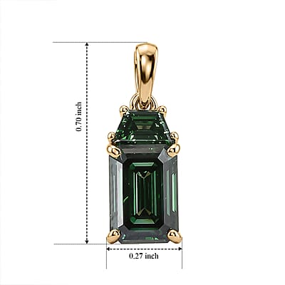 SGL Certified Luxuriant Lab Grown Green Diamond (VS) 2.25 ctw Pendant without Chain in 10K Green Gold
