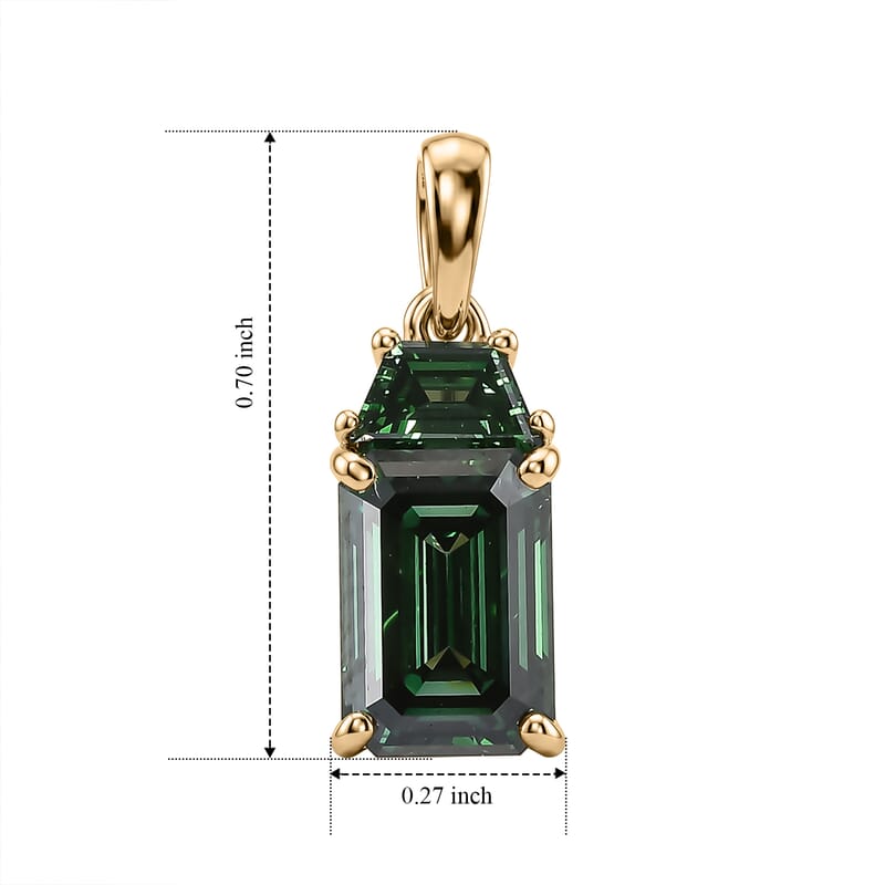 SGL Certified Luxuriant Lab Grown Green Diamond (VS) 2.25 ctw Pendant without Chain in 10K Green Gold