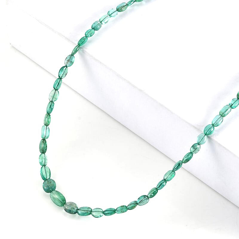 Certified & Appraised Rhapsody AAAA Kagem Zambian Emerald 45.00 ctw Necklace in 950 Platinum 18 Inches