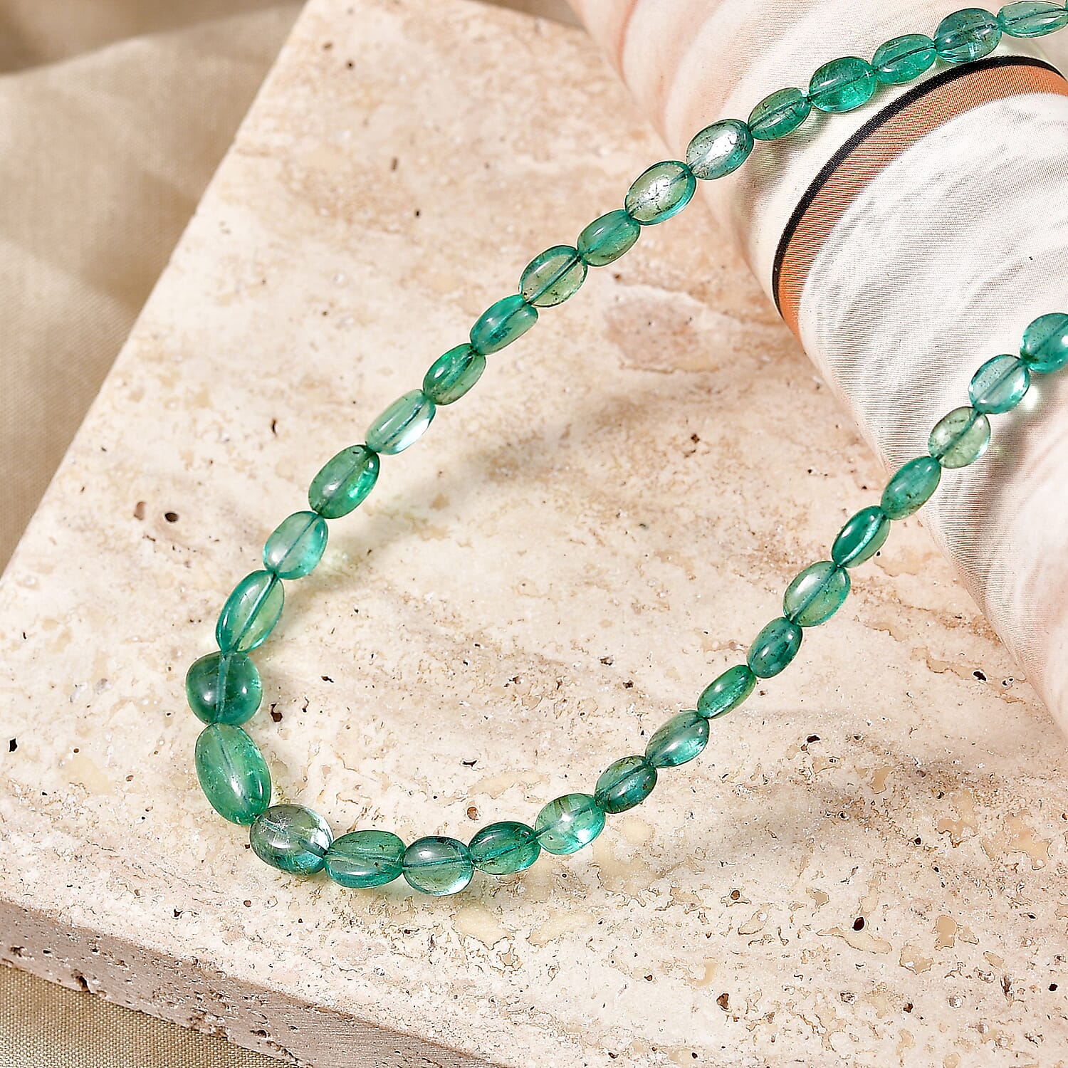 Rhapsody AAAA Kagem Zambian Emerald 45.00 ctw Necklace in 950 Platinum 18 Inches