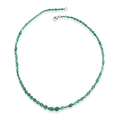 Certified & Appraised Rhapsody AAAA Kagem Zambian Emerald 45.00 ctw Necklace in 950 Platinum 18 Inches
