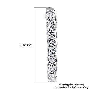 D'Joy Lab Grown Diamond I2 2.00 ctw Timeless Hoop Earrings in Rhodium Over Sterling Silver
