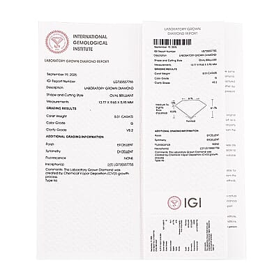IGI Certified Luxuriant Lab Grown Diamond G VS 5.00 ctw Ring in 14K Yellow Gold (Size 7.5)