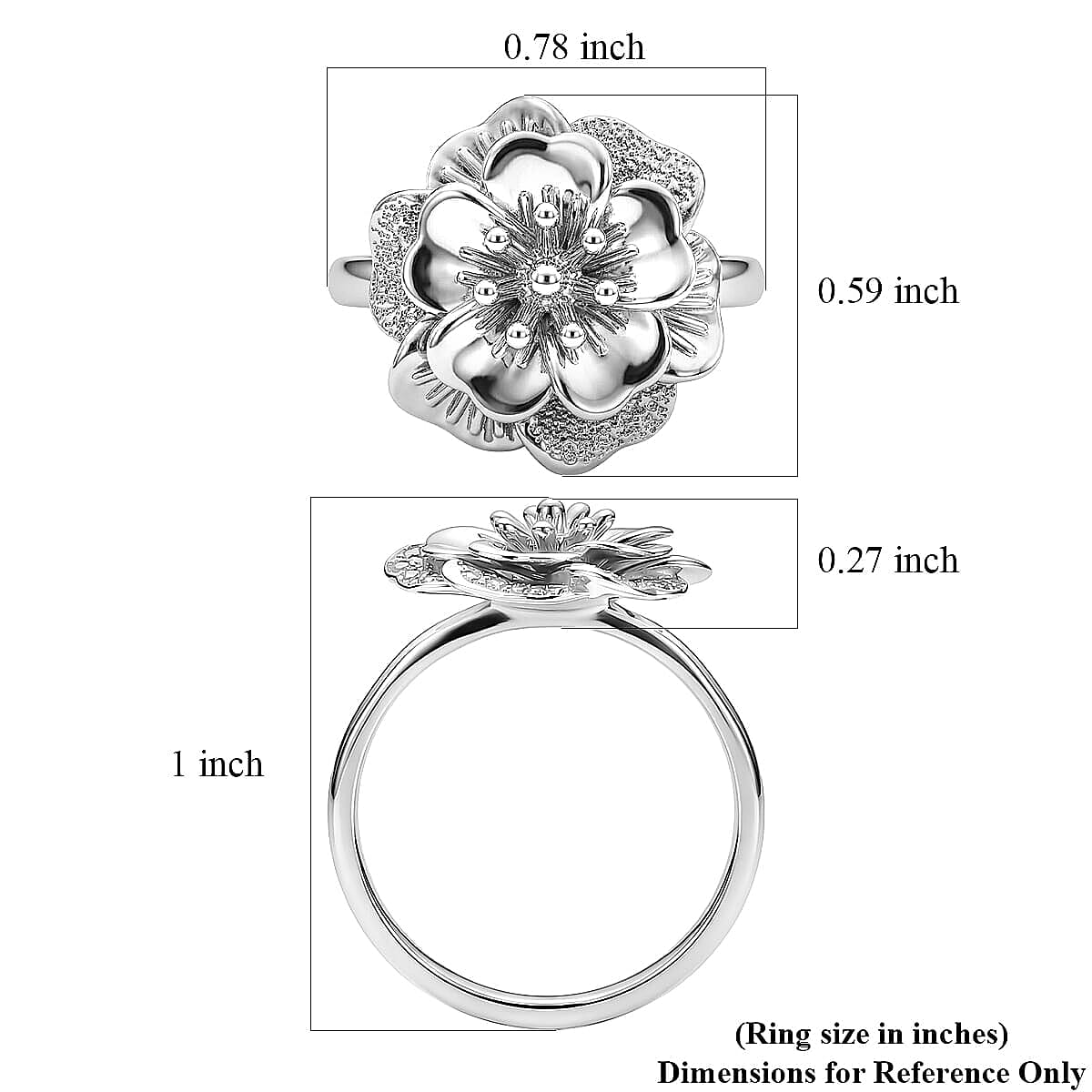 Bloom of Power Ring in 950 Palladium (Size 5.0) 4.75 Grams