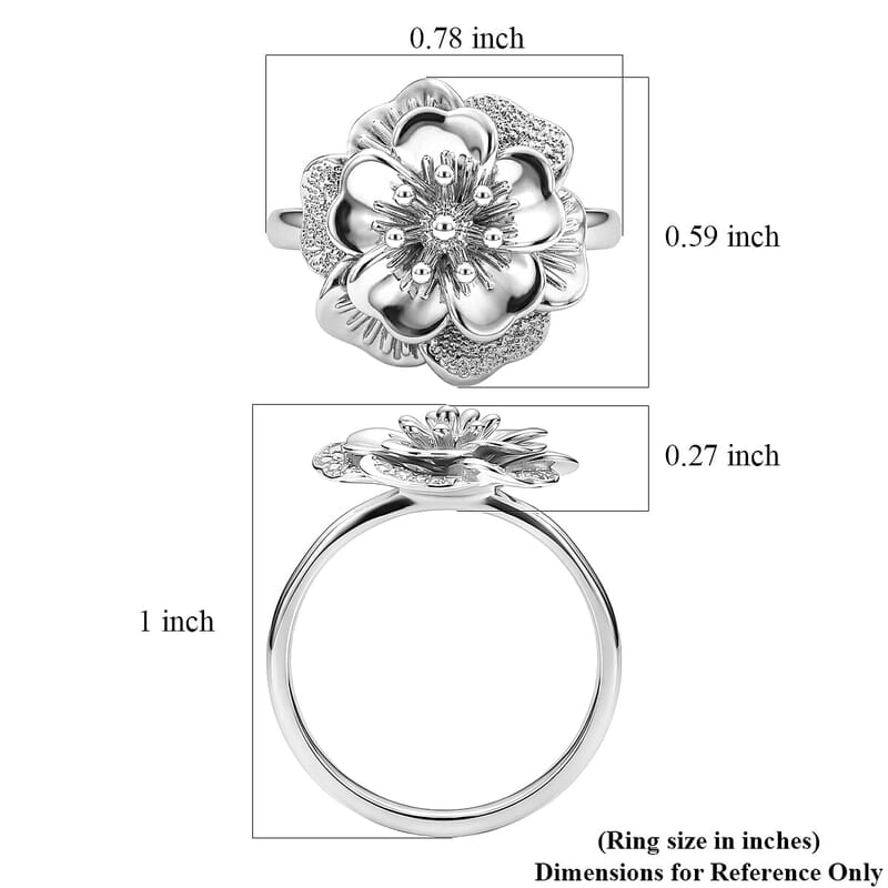 Bloom of Power Ring in 950 Palladium (Size 5.0) 4.75 Grams