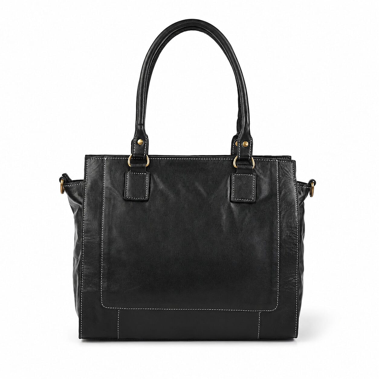 La Marey Black Genuine Leather Handbag with RFID Protection