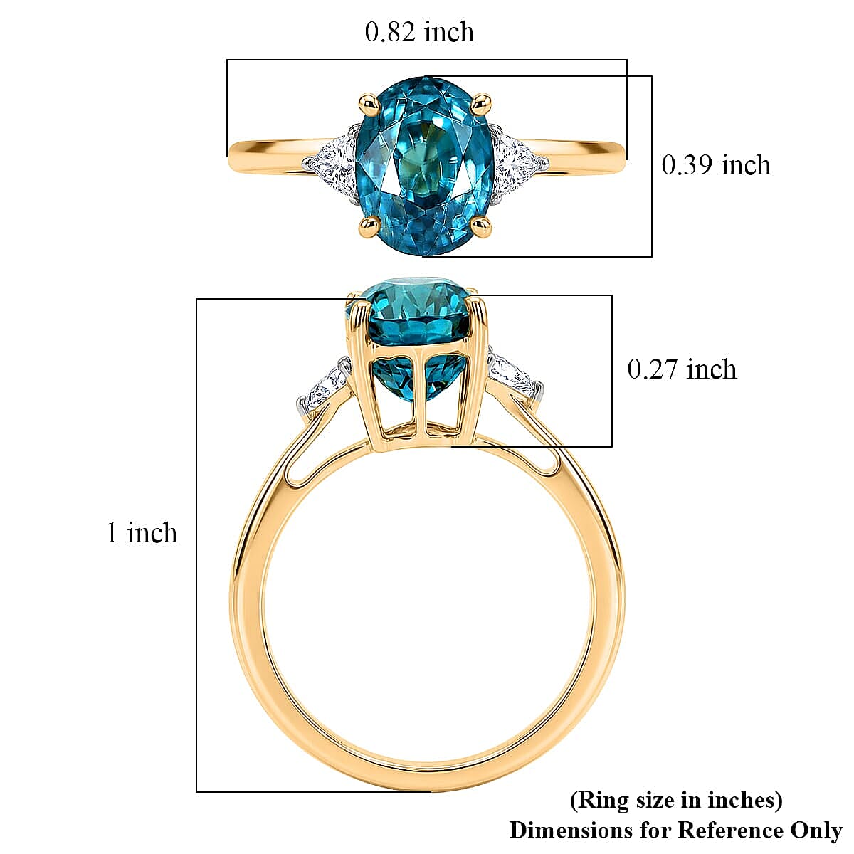 AAA Cambodian Blue Zircon and Luxuriant Lab Grown Diamond E-F VS 4.75 ctw Midnight Ocean Radiance Ring in 10K Yellow Gold (Size 9.5)