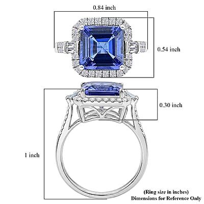 Certified & Appraised Rhapsody AAAA Tanzanite and E-F VS Diamond 4.00 ctw Ring in 950 Platinum (Size 5.5) 6.50 Grams