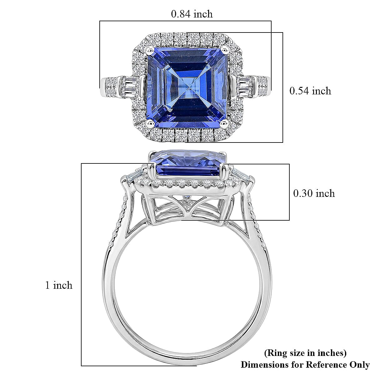 Certified & Appraised Rhapsody AAAA Tanzanite and E-F VS Diamond 4.00 ctw Ring in 950 Platinum (Size 9.5) 6.50 Grams