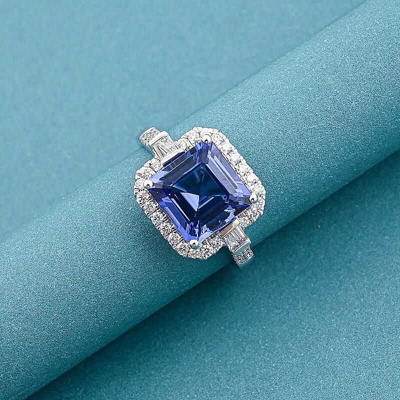 Certified & Appraised Rhapsody AAAA Tanzanite and E-F VS Diamond 4.00 ctw Ring in 950 Platinum (Size 10.5) 6.50 Grams