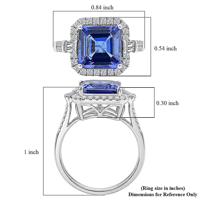Certified & Appraised Rhapsody AAAA Tanzanite and E-F VS Diamond 4.00 ctw Ring in 950 Platinum (Size 10.5) 6.50 Grams