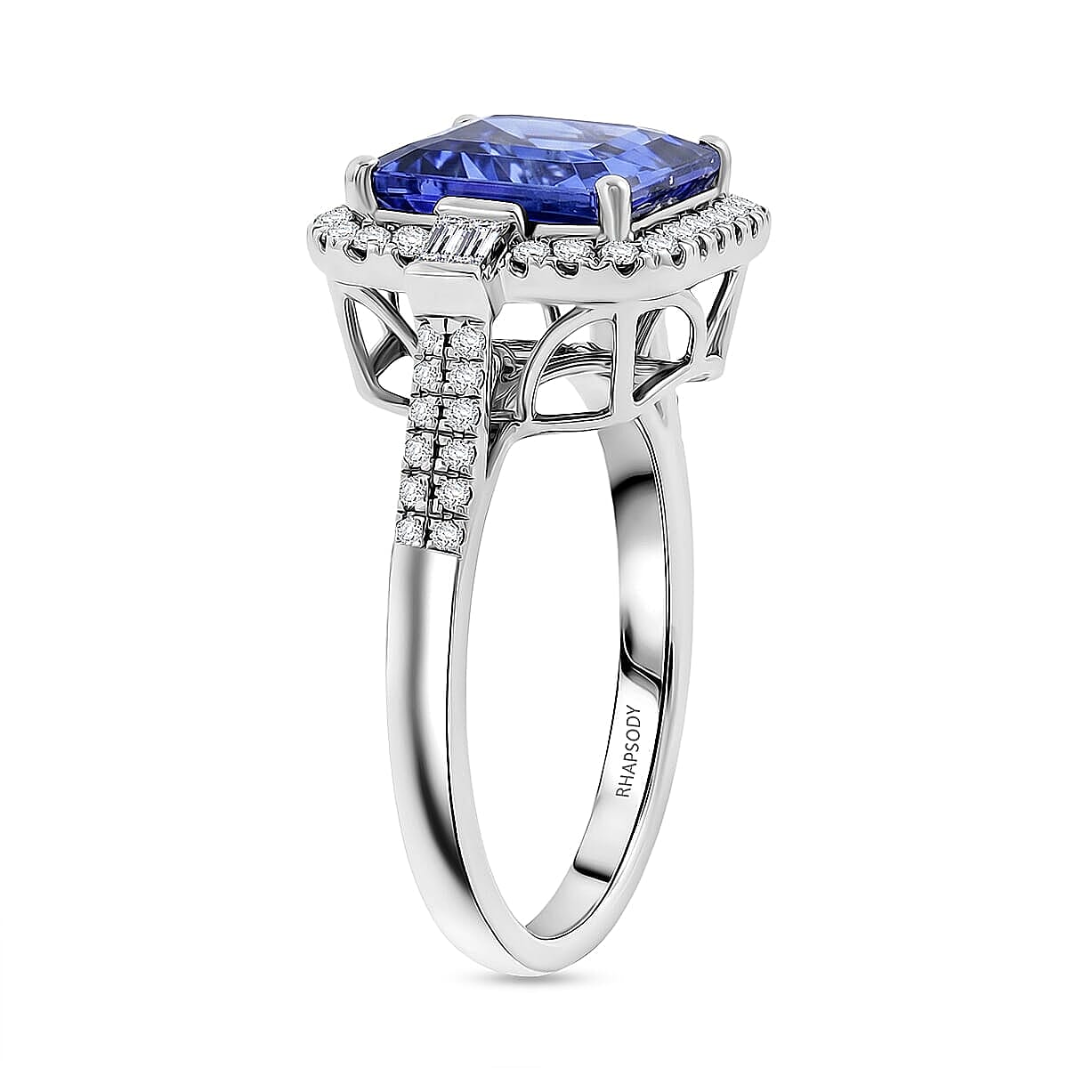 Certified & Appraised Rhapsody AAAA Tanzanite and E-F VS Diamond 4.00 ctw Ring in 950 Platinum (Size 11.0) 6.50 Grams