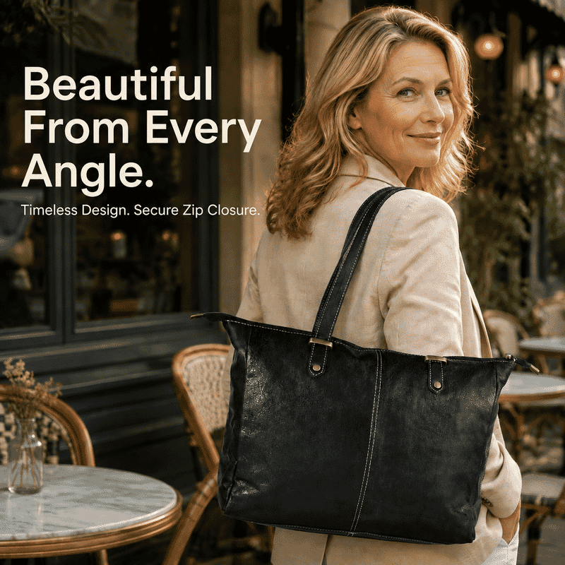 La Marey Black Genuine Leather Shoulder Bag