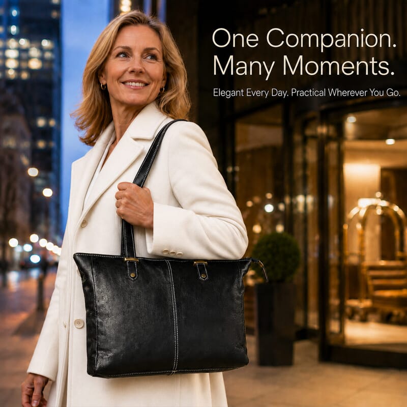 La Marey Black Genuine Leather Shoulder Bag