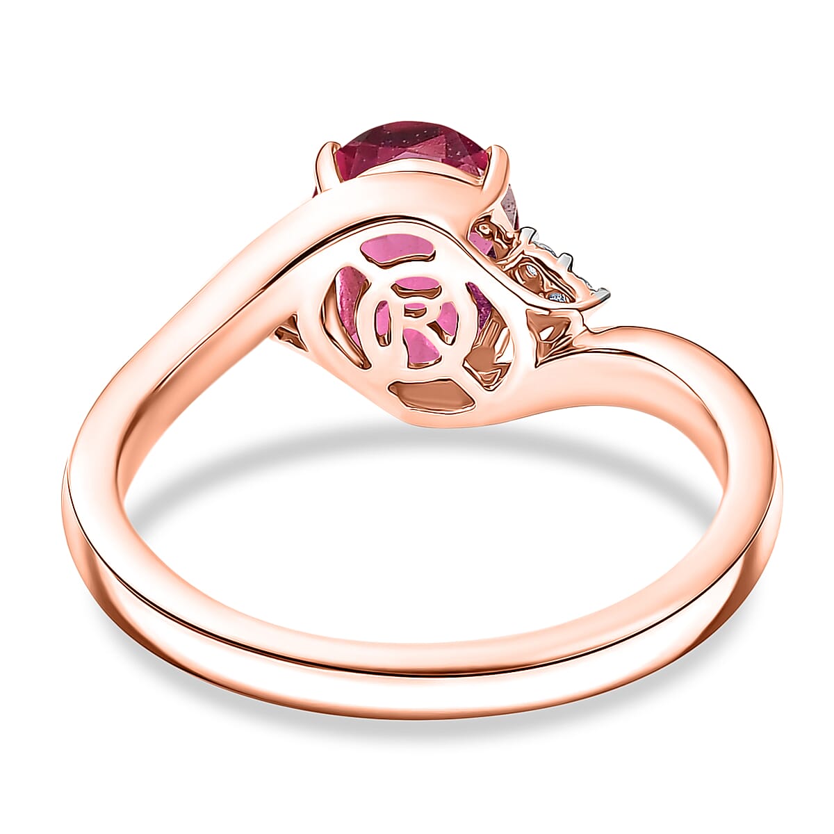 AAA Ouro Fino Rubellite and Diamond I2 2.30 ctw Ring in 10K Rose Gold (Size 11.0) image number 4