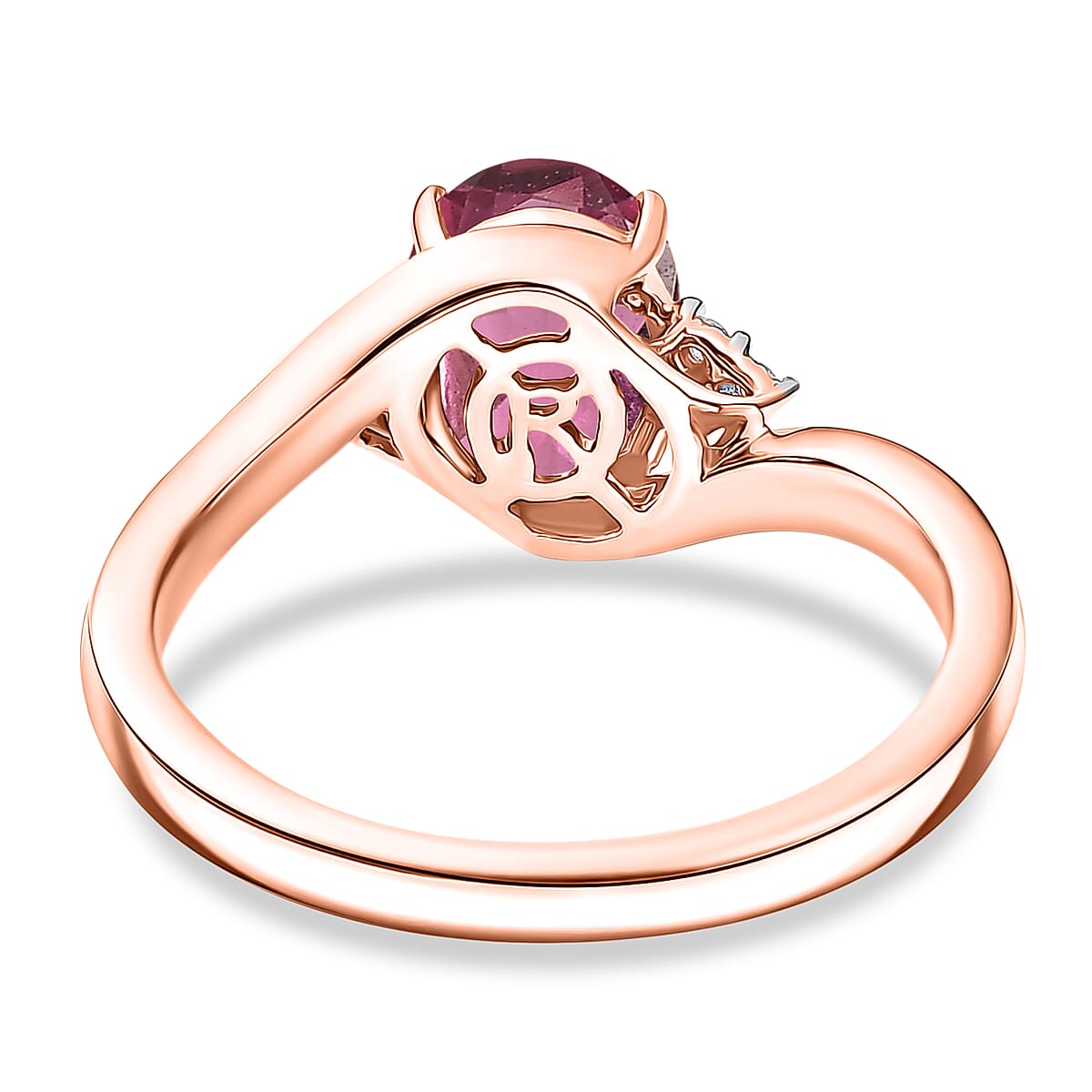 Premium Ouro Fino Rubellite and Diamond I1 2.30 ctw Ring in 14K Rose Gold (Size 6.0) 4.20 Grams image number 4
