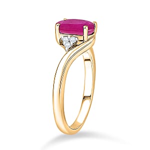 AAAA Mozambique Ruby and Diamond I2 2.70 ctw Ring in 10K Yellow Gold (Size 7.5)
