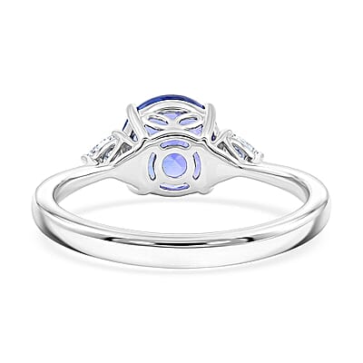 Certified & Appraised Rhapsody AAAA Tanzanite and E-F VS Diamond 2.30 ctw Ring in 950 Platinum (Size 5.0) 4.29 Grams