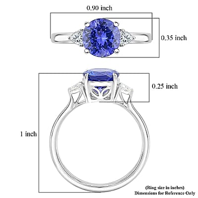 Certified & Appraised Rhapsody AAAA Tanzanite and E-F VS Diamond 2.30 ctw Ring in 950 Platinum (Size 5.0) 4.29 Grams