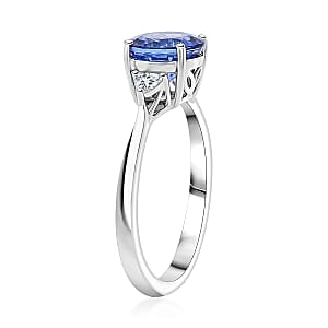 Certified & Appraised Rhapsody AAAA Tanzanite and E-F VS Diamond 2.30 ctw Ring in 950 Platinum (Size 8.5) 4.29 Grams