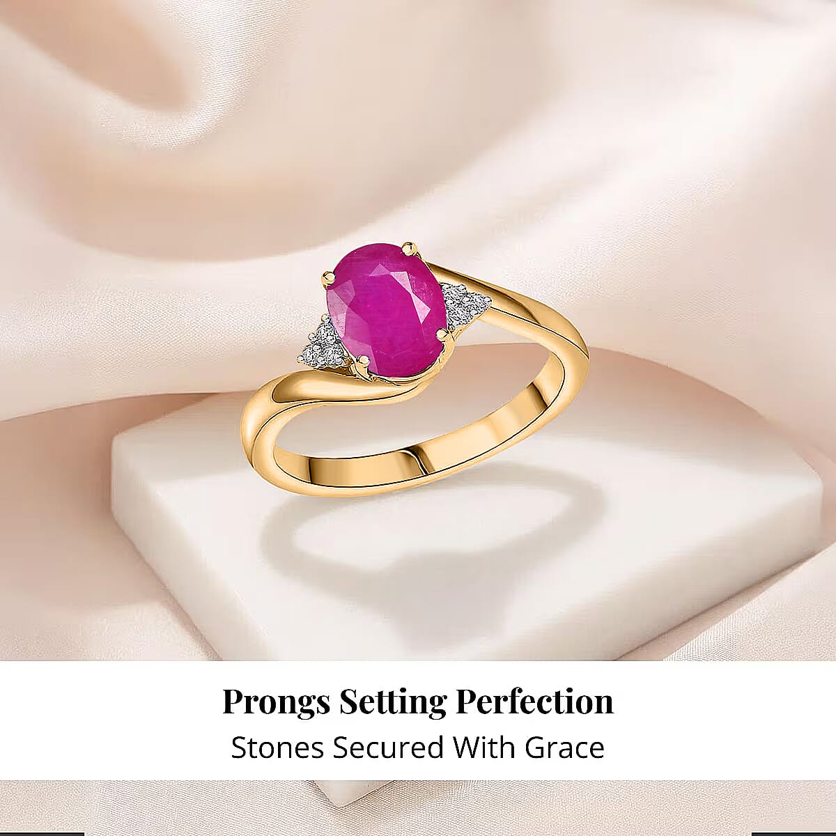 AAAA Mozambique Ruby and Diamond I1 2.70 ctw Ring in 14K Yellow Gold (Size 10.0) 4.20 Grams image number 2