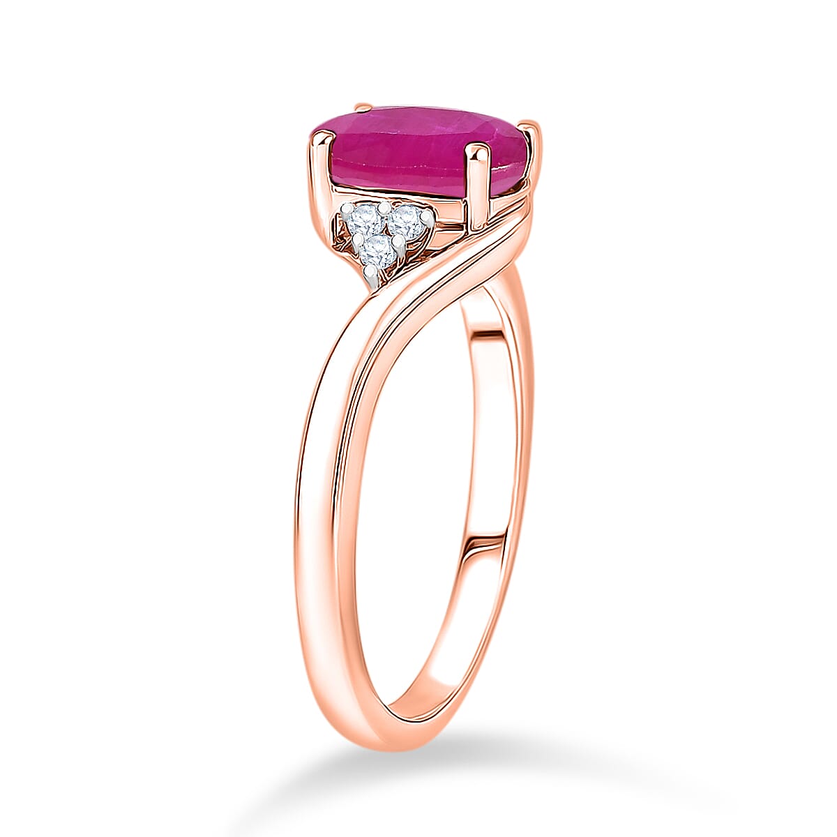 AAAA Mozambique Ruby and Diamond I1 2.70 ctw Ring in 14K Rose Gold (Size 11.0) 4.20 Grams image number 3