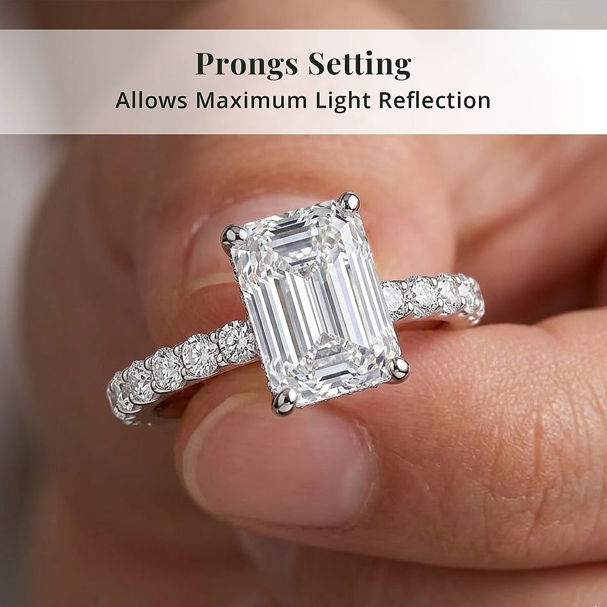 Luxuriant Lab Grown Diamond 5.75 ctw Engagement Ring in 950 Platinum (Size 6.0) 6.50 Grams image number 5