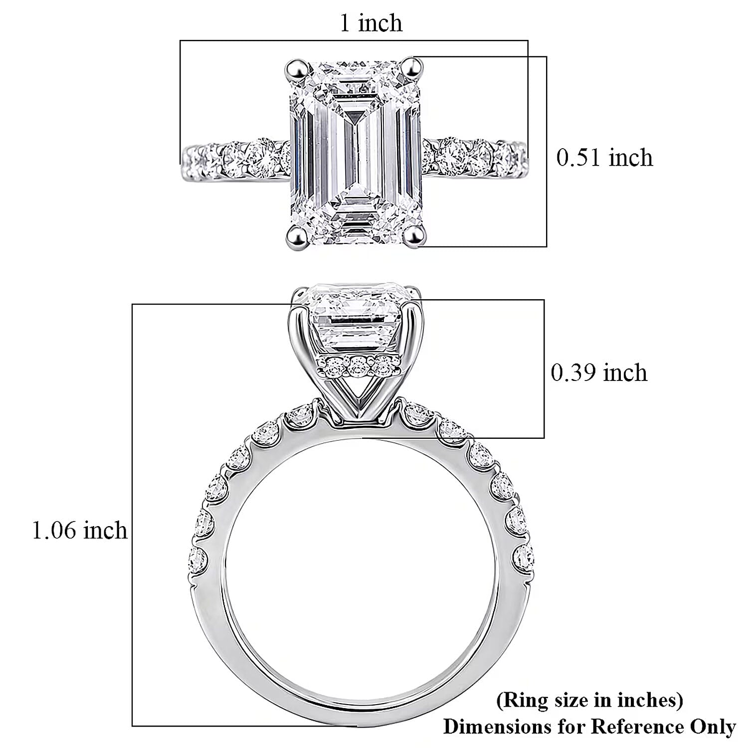 Luxuriant Lab Grown Diamond 5.75 ctw Engagement Ring in 950 Platinum (Size 6.0) 6.50 Grams
