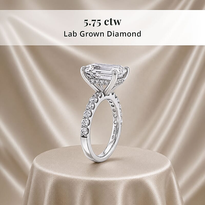 Luxuriant Lab Grown Diamond 5.75 ctw Engagement Ring in 950 Platinum (Size 6.5) 6.50 Grams