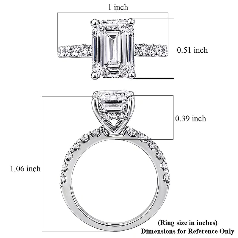 Luxuriant Lab Grown Diamond 5.75 ctw Engagement Ring in 950 Platinum (Size 6.5) 6.50 Grams