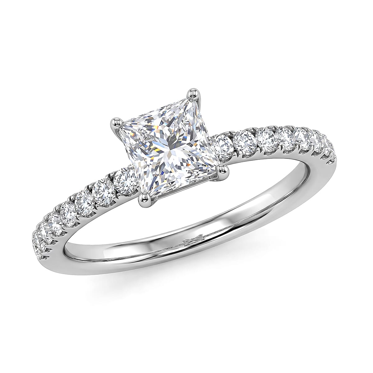 Luxuriant Lab Grown Diamond 1.25 ctw Engagement Ring in 14K White Gold (Size 6.0)
