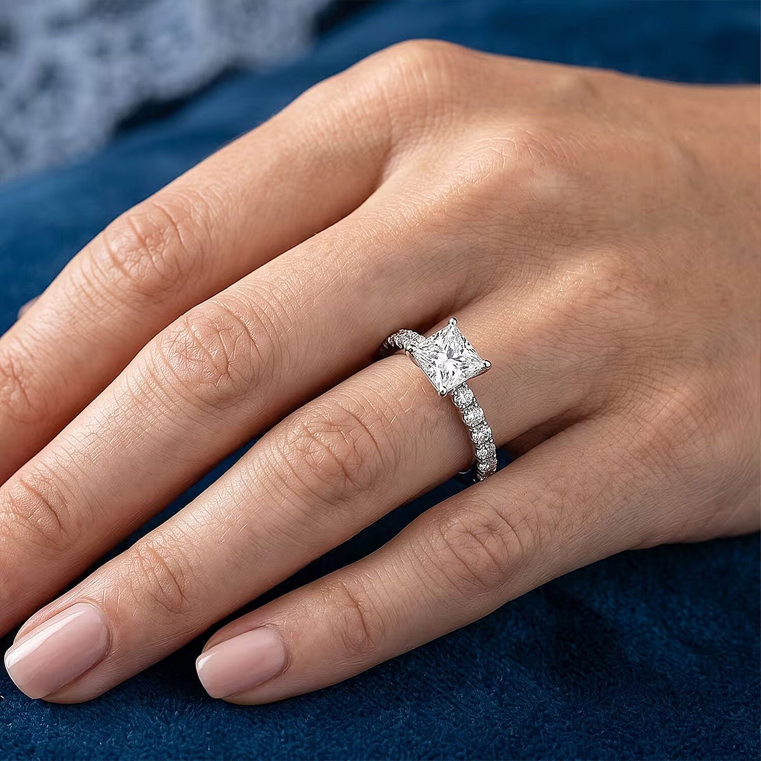 Luxuriant Lab Grown Diamond 1.25 ctw Engagement Ring in 14K White Gold (Size 6.0)