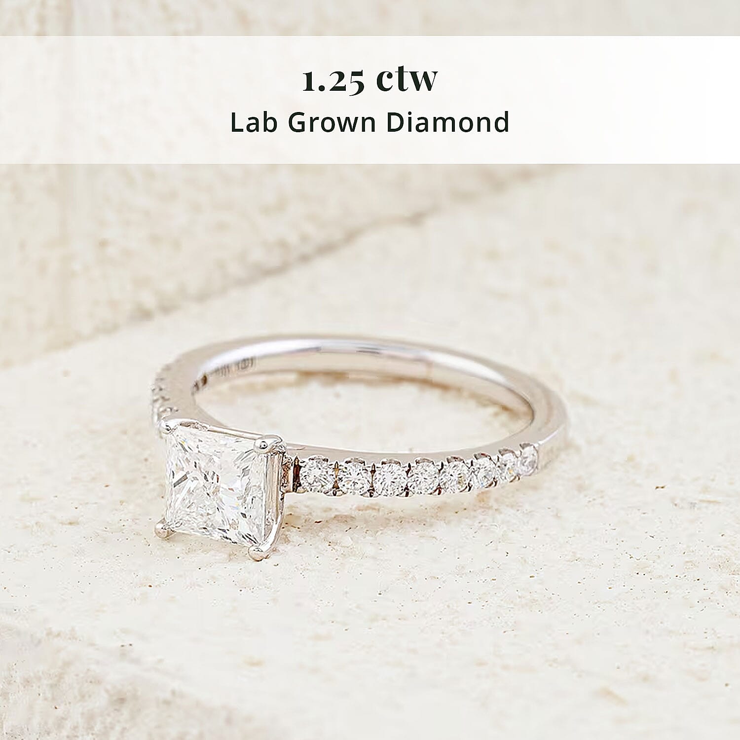 Luxuriant Lab Grown Diamond 1.25 ctw Engagement Ring in 14K White Gold (Size 6.0)