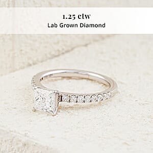 Luxuriant Lab Grown Diamond 1.25 ctw Engagement Ring in 14K White Gold (Size 6.0)