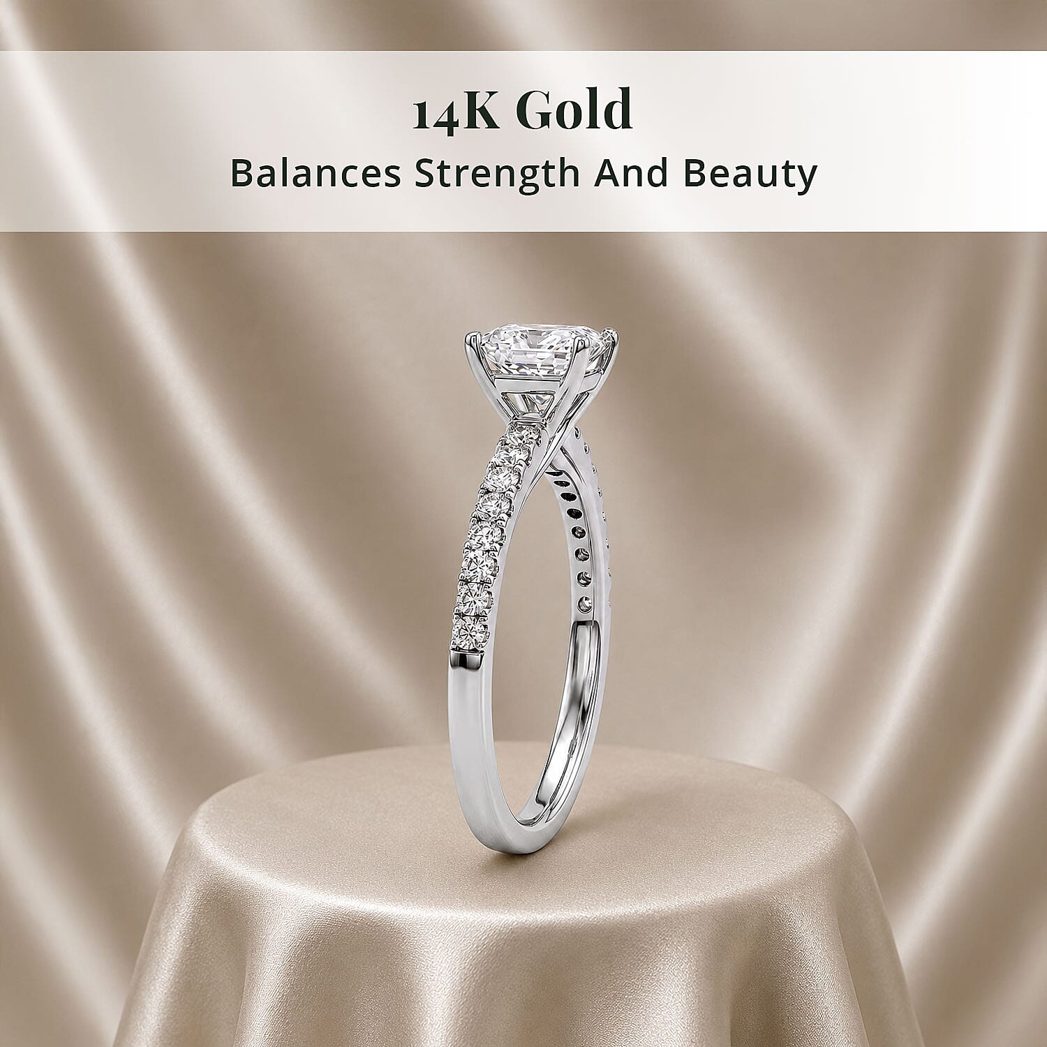 Luxuriant Lab Grown Diamond 1.25 ctw Engagement Ring in 14K White Gold (Size 6.0)