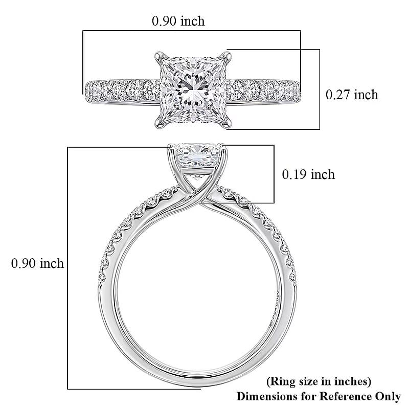Luxuriant Lab Grown Diamond 1.25 ctw Engagement Ring in 14K White Gold (Size 6.5)