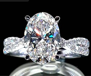 Ankur Treasure Chest NY Closeout 14K White Gold Luxuriant Lab Grown Diamond (F VS) Engagement Ring (Size 6.0) (4.55 g) 4.25 ctw