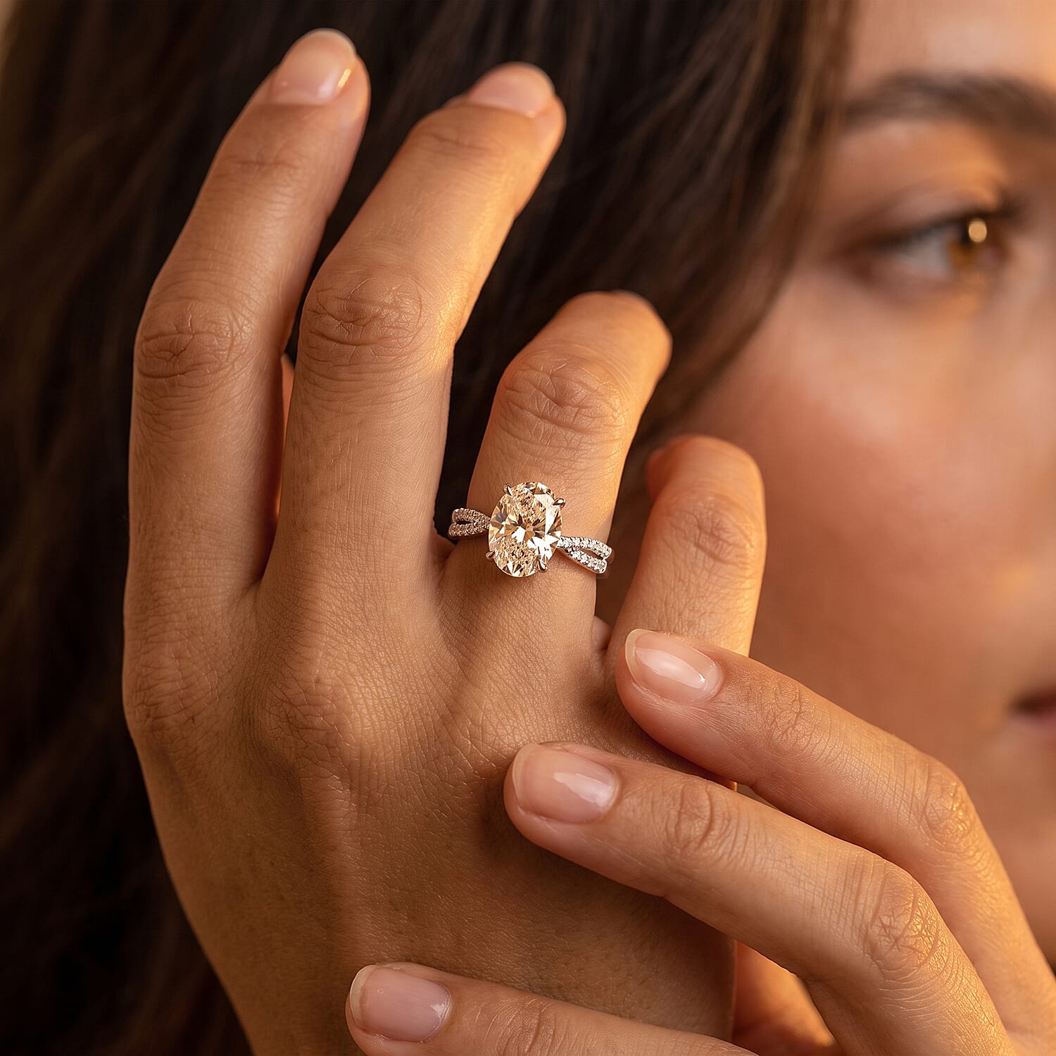 Ankur Treasure Chest NY Closeout 14K White Gold Luxuriant Lab Grown Diamond (F VS) Engagement Ring (Size 6.0) (4.55 g) 4.25 ctw