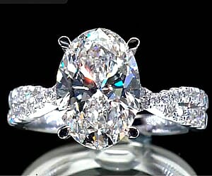 Luxuriant Lab Grown Diamond 4.25 ctw Engagement Ring in 14K White Gold (Size 7.0) 4.55 Grams