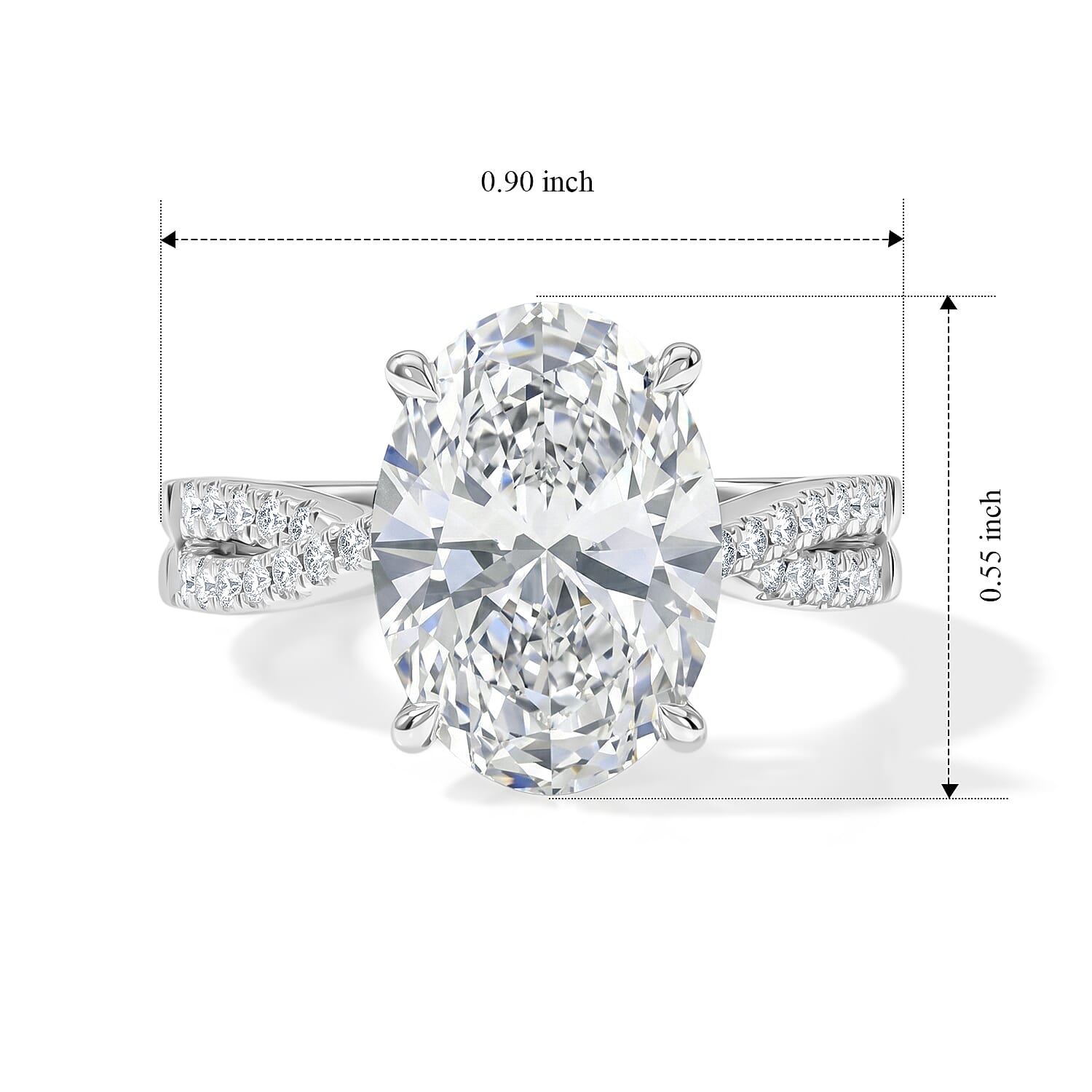 Luxuriant Lab Grown Diamond 4.25 ctw Engagement Ring in 14K White Gold (Size 7.0) 4.55 Grams