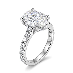 Luxuriant Lab Grown Diamond 5.00 ctw Engagement Ring in 14K White Gold (Size  6.0)  4.0 Grams