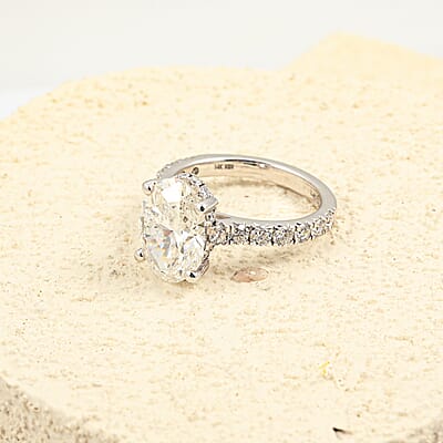 Luxuriant Lab Grown Diamond 5.00 ctw Engagement Ring in 14K White Gold (Size  6.0)  4.0 Grams